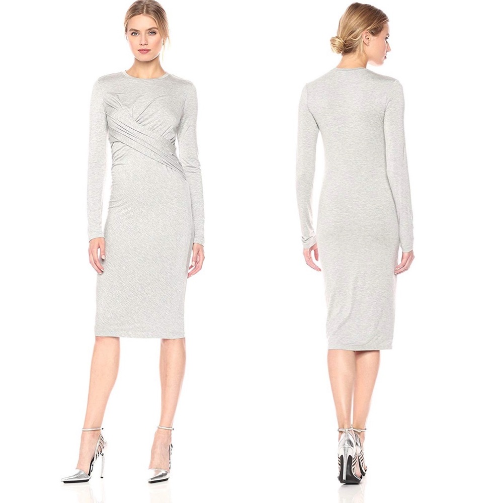 NWT Kendall + Kylie Midi Long Sleeve Twist Dress